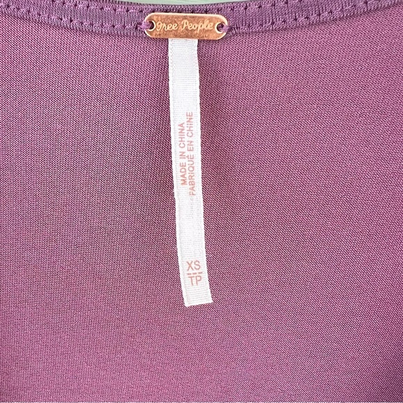 Free People Purple Front Drape Stretch Mini Dress XS Cocktail Plunging Cowl Chic - Picture 10 of 12